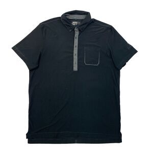 Nike Polo Shirt Mens XL Black Golf Tour Premium Dri Fit Pocket 5 Button Placket